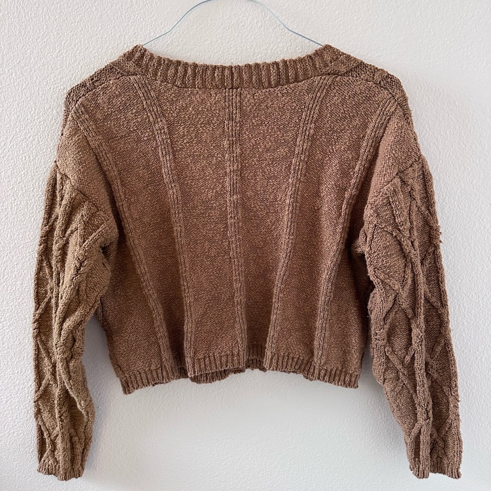 Cropped brown cardigan - Picture 2 of 3